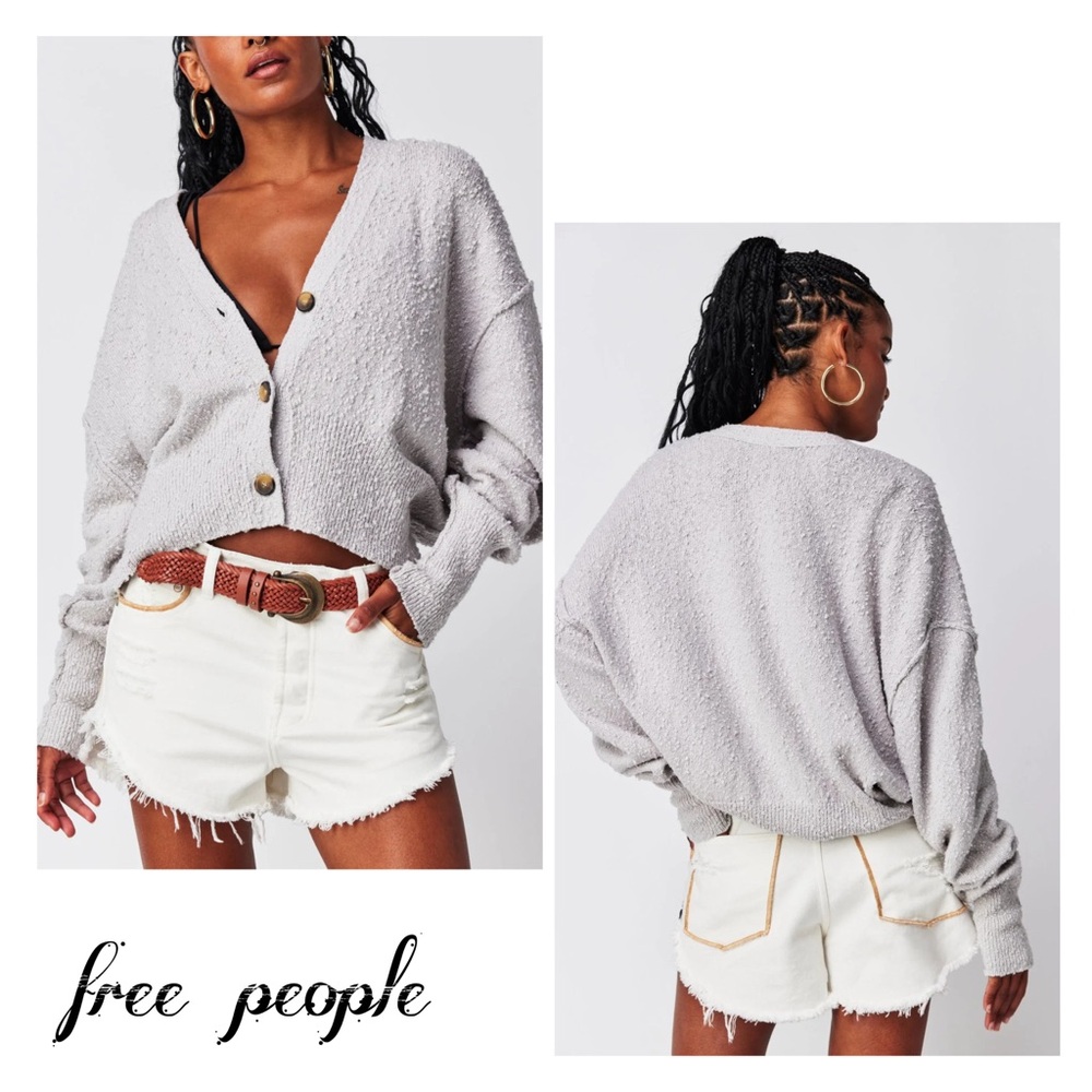Free People Found My Friend Cardi - Misty Morning Gray